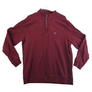 Greg Norman Sweater Men's Long Sleeve 1/4 Zip Pullover Shark Red Medium
